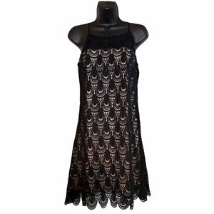 RnB Black & Nude Crochet Dress Size Medium